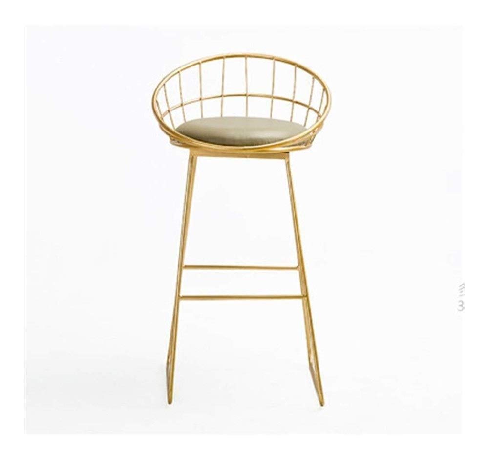 Retro bar stool Classic Design Bar Stool Bar Stool restaurant Gao Yuanyuan return of modern metal frame bar stool with pedals Home (Color : Golden, Size : 95 * 50 * 50cm)