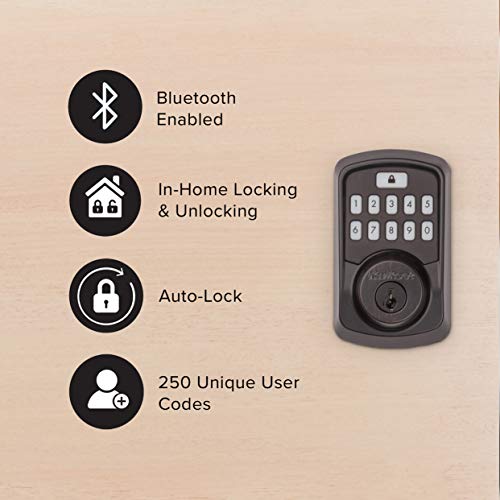 Kwikset 99420-002 Aura Bluetooth Programmable Keypad Door Lock Deadbolt Featuring Smartkey Security, Venetian Bronze #TOP3