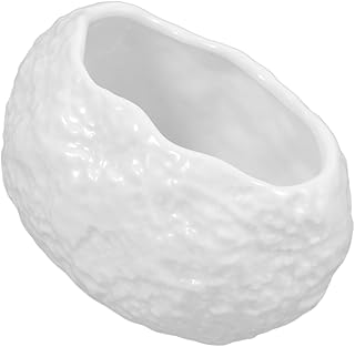 HEALLILY Cuenco de cerámica con patrón de roca único para servir frutas, aperitivos, ensalada, fácil de limpiar, decoración de cocina, soporte de frutas para encimera