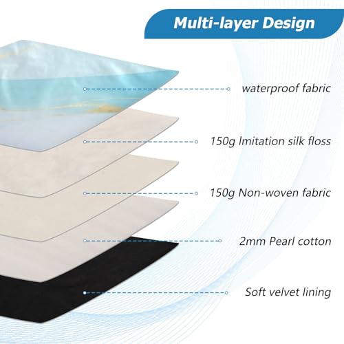 Funda para portátil 13-14 pulgadas azul dorado mármol miniatura 4