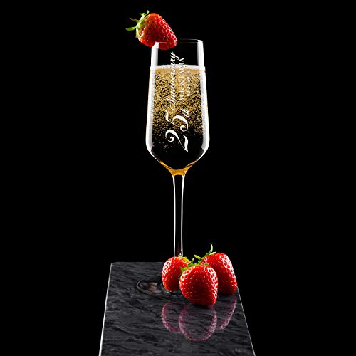 Set Of 2, Personalized Champagne Flutes - Toasting Glasses For Couples W/ Last Name And Date, Custom Engraved Champagne Glass - #S17 #TOP6