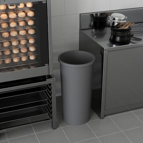 Image of 22 Gallon Gray Round Waste Basket | 88 Qt Trash Can