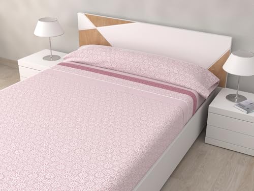 HM'S HOME'SECRET Juego de Sábanas de 100% Microfibra, 3 Piezas, Varios Modelos y Tamaños. (Amanecer Rosa, Cama 90cm)