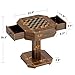 soges 2-Drawer Game Board Table for Chess and Checkers, Chess Table for Family Board Games, Walnut Color