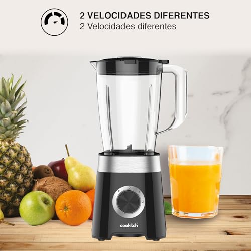 COOKITCH Batidora de Vaso 1,5L – 500W – Jarra de Plástico Resistente – Cuchillas Inox – 2 Velocidades + Pulso – Blender Compacta para Smoothies, Batidos y Zumos - imagen 4