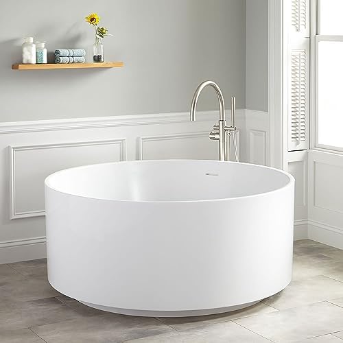Signature Hardware 480862 55" Dempsey Round Acrylic Freestanding Tub
