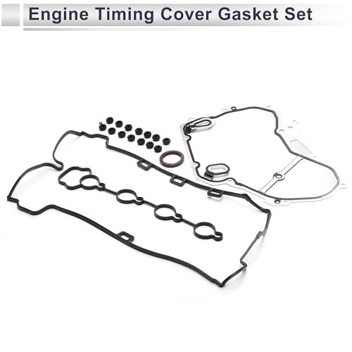 Image of Engine Timing Cover Gasket Set TCS46041 /JV5068 for Chevrolet Malibu 2.2L 2004-2005 Long-lasting Sealing Chain Case Cover Gasket Rubber,Metal 1 Set