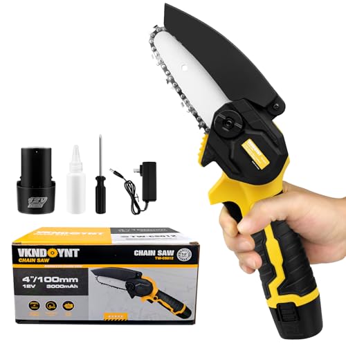 Mini 4-Inch Cordless Chainsaw with 3000mAh Battery
