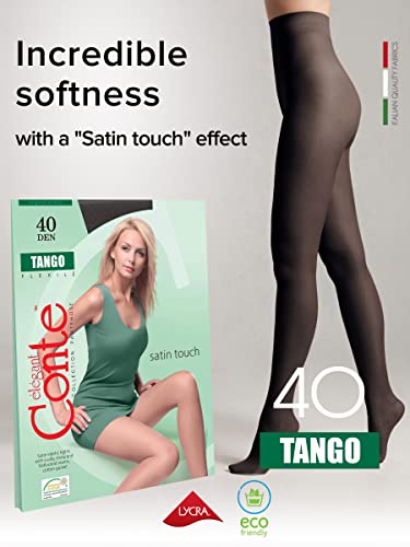 Image of Conte Tights Sheer to Waist Pantyhose with Satin Silky Touch Effect, Tango 40 Den