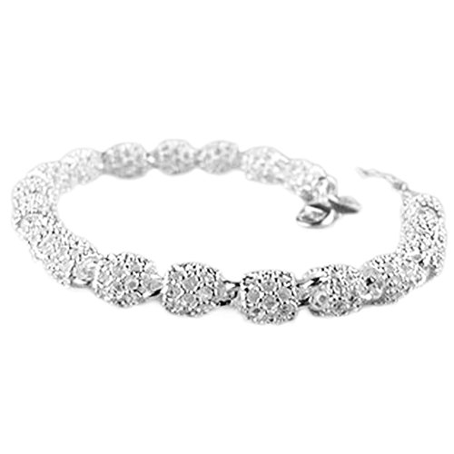 Hosaire 1x Damen Mädchen Armband Mode Silber Farbe Hohl Armbänder Frau Schmuck Zubehör Bracelet Armreifen