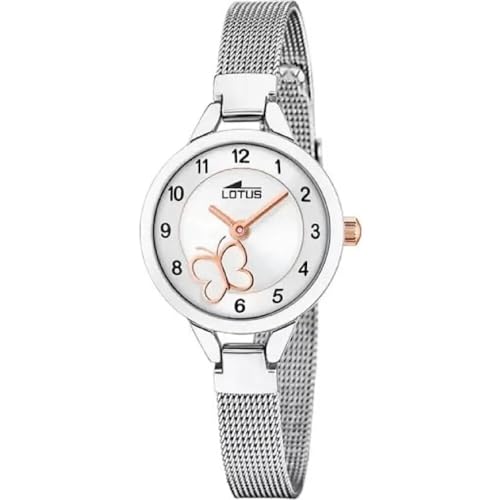 LOTUS Reloj Niña Analógico de Acero Inoxidable 316l Plateado - Movimiento de Cuarzo - Cristal Mineral de Alta Resistencia - Resistente al Agua 5 ATM 18862/1 - Junior Collection LOTUS Reloj Niña Analógico de Acero Inoxidable 316l Plateado - Movimiento de Cuarzo - Cristal Mineral de Alta Resistencia - Resistente al Agua 5 ATM 18862/1 - Junior Collection