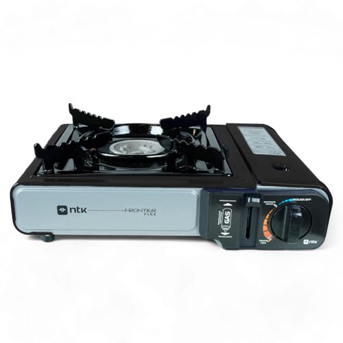 Nautika Fogareiro Frontier Em Aço Esmaltado Com Ignição Eletrônica Apoio De Panela, Chama Regulável, Dispensa Uso De Fósforos, Ideal Para Uso Diário, Camping, Trilha Ou Viagens, Prático E Econômico