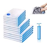 Bolsas de vacío para ropa 11 piezas (con bomba), bolsas de vacío edredones ahorran espacio en el armario 80%, bolsas de vacío mantas de viaje, PE+PA material duradero