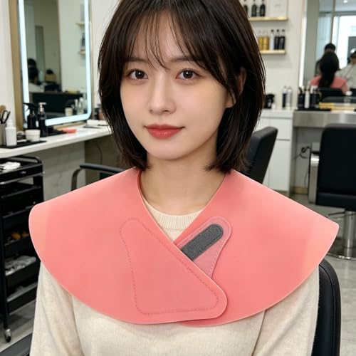 Capa impermeable para corte de cabello de silicona rosa miniatura 5