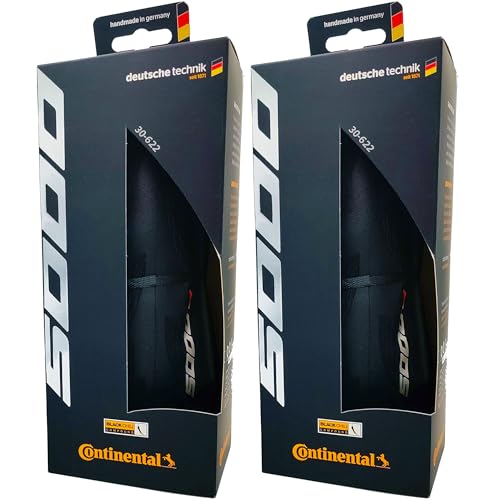 Continental Grand Prix 5000 - Road Bike Tire | The Best Allrounder in the Field - BlackChili Vectran Breaker LazerGrip Active Comfort Technology 2 Pack (Black) (700x30)