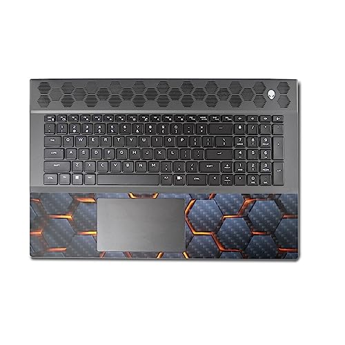 Image of MightySkins Carbon Fiber Skin Compatible with Alienware M18 R1 (2023) Full Wrap Kit - Lava Hex | Protective, Durable Textured Carbon Fiber Finish | Easy to Apply & Change Styles | Made in The USA