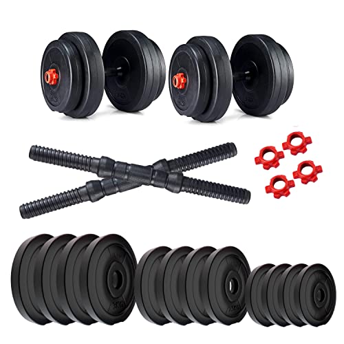Image of Kore Pvc 26 Kg (1 KgX4+2.5 KgX4+3 KgX4) Combo 16 Dumbbells Set, Black