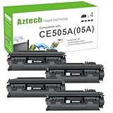 Aztech Compatible Toner Cartridge Replacement for HP LaserJet 05A CE505A P2035N Toner Cartridge for HP 2035N P2055DN 2055DN P2030 P2050 P2055X P2055D Printer (Black 4-Pack)