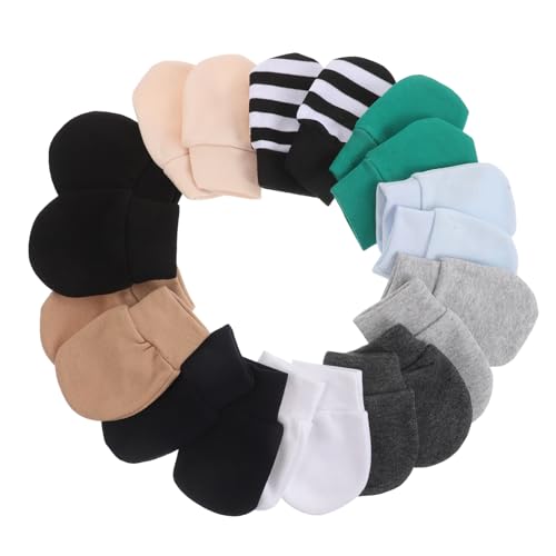 LOGOFUN 10pairs Baby Mittens Newborn Anti-scratch Gloves Soft Breathable Warm Protective Kids Hand for Fall Winter