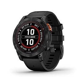 Garmin fēnix ​​7 Pro Solar, Reloj GPS Multideporte...: MÁS POTENCIA Reloj inteligente con un exclusivo Power Glass y una lente de carga solar para una mayor duración de la batería. Su linterna LED lo guiará de forma segura hasta su destino, incluso de noche. Resistente al agua hasta 10 ATM. Para hombres ...