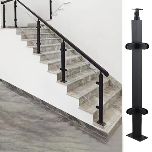304 Stainless Steel Glass Railing Posts, 39.4" Mid Post for Deck & Stair Systems, Durable Glass Fence Panels, Modern Outdoor Railing Solution, Perfect for Home & Commercial Use