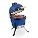 Produktbild Relaxdays Kamado Grill, Ø 32 cm, Keramikgrill mit Thermometer bis 450°C, BBQ, Grillen, Kochen & Backen, Smoker, blau