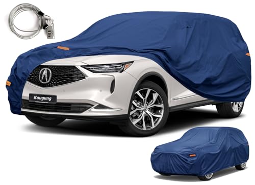 Image of Kaugung Custom Fit Car Cover for Acura MDX SUV (Type S, A-Spec, Advance, Technology, Base), Heavy Duty Waterproof All Weather Outdoor Protection, Breathable Full Exterior Cover with Air Vents