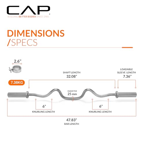 CAP Barbell Olympic Super Curl Bar, 48-Inch by CAP - Used condition - Image 4