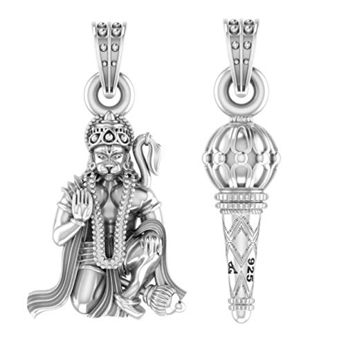 Pendentif Dieu Hanuman en argent sterling 925, bijoux hindous de qualité pour homme et femme