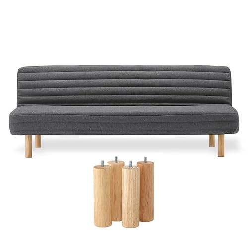 【セット買い】無印良品 リクライニングソファベッド 幅98×奥行198×高さ23cm + 木製脚・20cm/ナチュラル