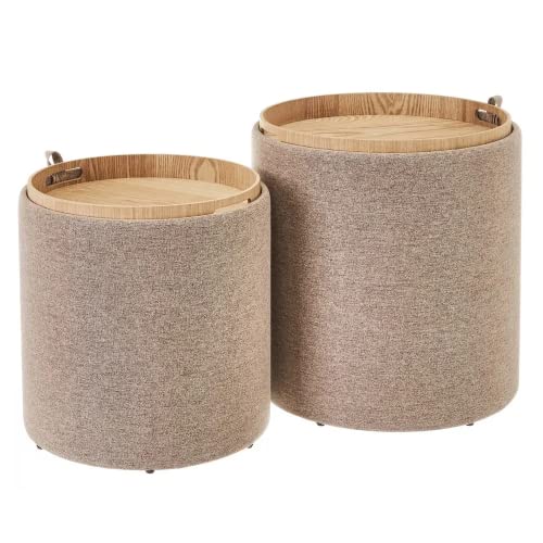 CREASHINE / 2 PUF ARCON MDF Beige Cover