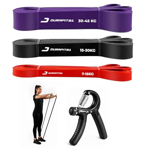 Image of Resistance Bands Set of 3 (Light to Heavy), Pull Up Bands for Unisex,Exercise Bands for Strength Training,Home Workout,Gym Fitness, Stretching,Mobility,Yoga, Crossfit & Physical Therapy