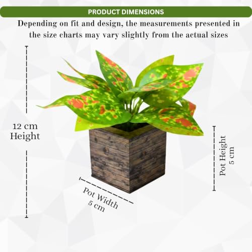 Image of DecoreBugs Artificial Real Touch Flower Plant with Pot (Pack of 2), 16 cm Height, Decorative Faux Floral Plant for Home, Office, Living Room, Bedroom, Table & Shelf Decor