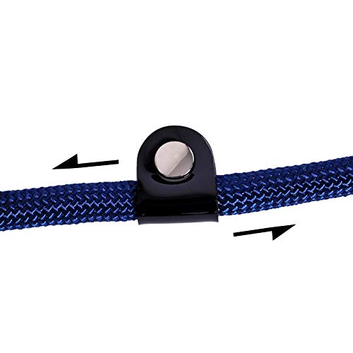 lionto Hundehalsband aus strapazierfähigem Nylon für Hundetraining, Länge 65 cm, 1 cm Dicke, Zugstopp Halsband für Hunde, Lederimitat mit Metallring & Anpassung durch stufenlosen Schieber, blau