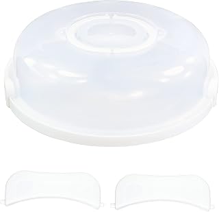 12inch Portable Pie Carrier with Lid and Cupcake Muffin Tart Cookie Keeper Food, for Wedding Party Baby Shower Party Christmas (White)