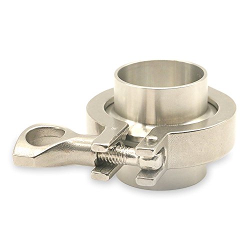 Tanboom Stainless Steel Tri Clamp /Tri Clover Clamp,2 Pcs Sus304 Sanitary Pipe Weld Ferrule + Ptfe Gasket Set,2 Inch #TOP1