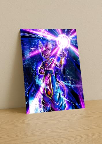 Image of NIJUKA Anime Printed Metal sheet Poster For Home And Room Decoration | For Anime Art Fans Boys And Girls (Beerus hakai)