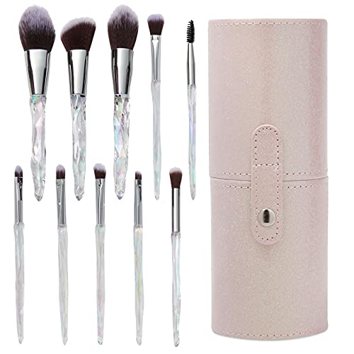 10-Piece Crystal Makeup Brush Set with Case