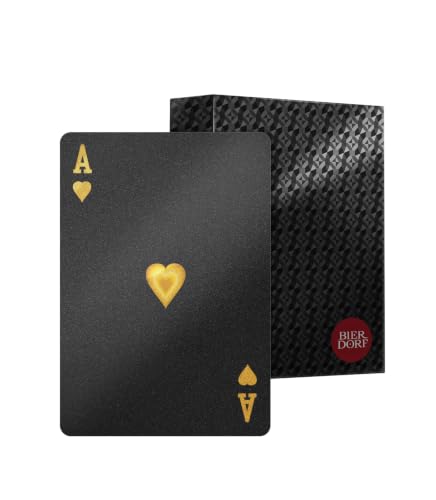 BIERDORF Diamond Waterproof Black Playing Cards Poker Cards HD Deck of Cards (Black)