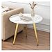 Table D'appoint Table latérale ronde, table d'extrémité métallique en marbre, tables de nuit pour salon, table d'appoint pour petits espaces, noir, blanc Table de Chevet ( Color : B )