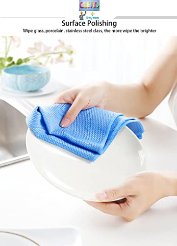 Shiny Wipes™ Cleaning Cloths, Reusable Cleaning Cloths, Nano Towels, Reusable Lint Free Fish Scale Cloth, For Dishes, Windows, Glass, Stainless Steel, (5Pcs Mixed Color) (11.8Inx11.8In) #TOP2