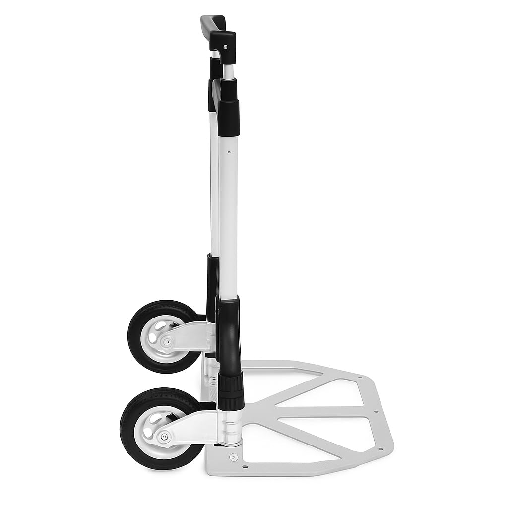 Carretilla de Mano Plegable y Extensible Aluminio 75kg con Ruedas