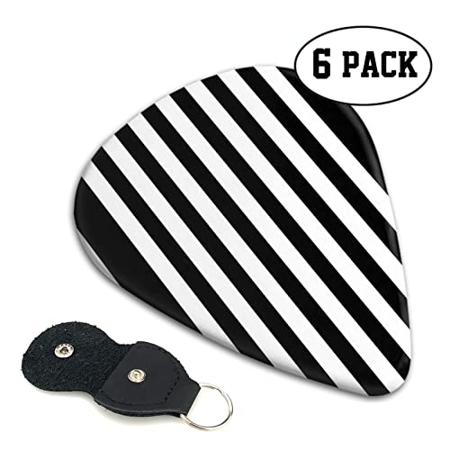 Ensemble de 6 médiators de guitare à rayures noires et blanches pour guitare acoustique, guitare électrique, basse… - Les Beatles, Paul McCartney, John Lennon, RIngo Starr, George Harrison Ensemble de 6 médiators de guitare à rayures noires et blanches pour guitare acoustique, guitare électrique, basse… – Image 3