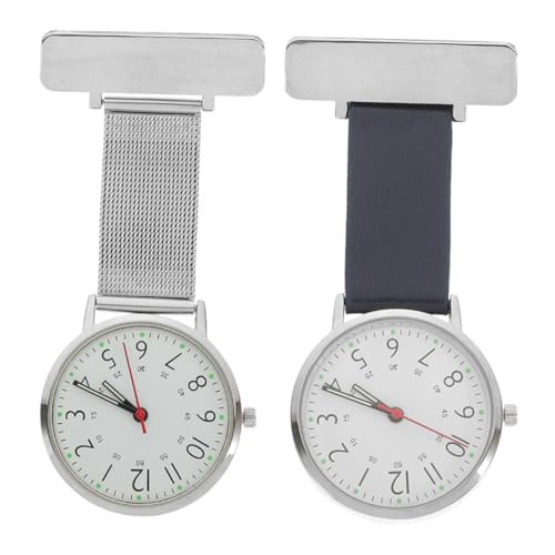 Montres de poche au cadran fluorescent lot de 2 en métal pour un affichage de l'heure précise