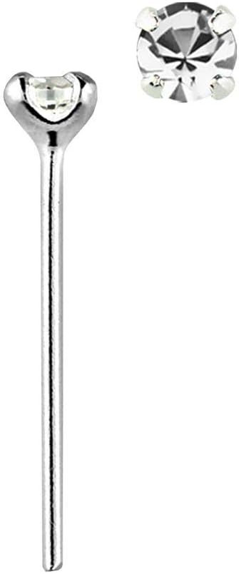 Luxe Modz Box Of 20 Pieces 22 Gauge Nose Stud Rings Nose Bone Studs Nose Piercing Jewelry Set Crystal 2.5mm & 2mm CZ Fit Most Nose Piercings For Woman