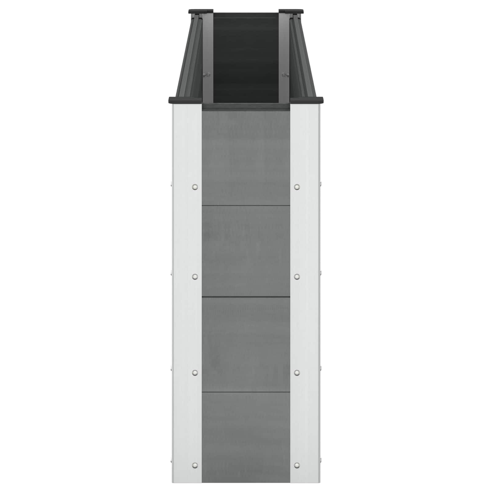 Hothingwell Donica podwyższona szara 200x30x72 cm WPC Aluminium | Otwarte dno, skuteczny drenaż, powłoka antykorozyjna, łatwa konserwacja, idealny ogród na zewnątrz