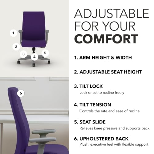 Image of HON Ignition 2.0 Ergonomic Office Chair, Lumbar Support, Desk Chair, Iris