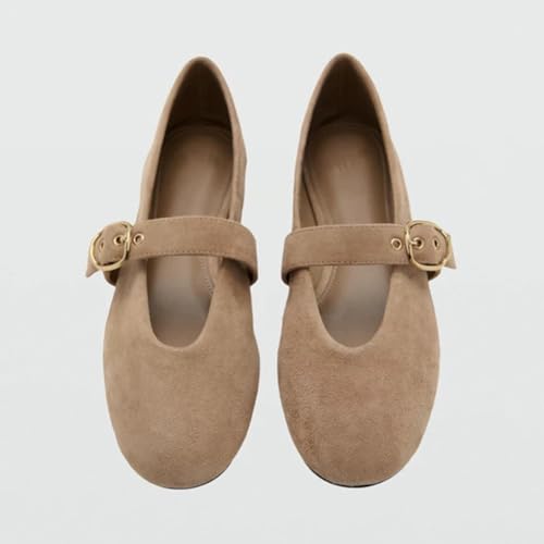 UFEDO Suede Ballet Flats Shoes for Women Mary Jane Shoes Women2