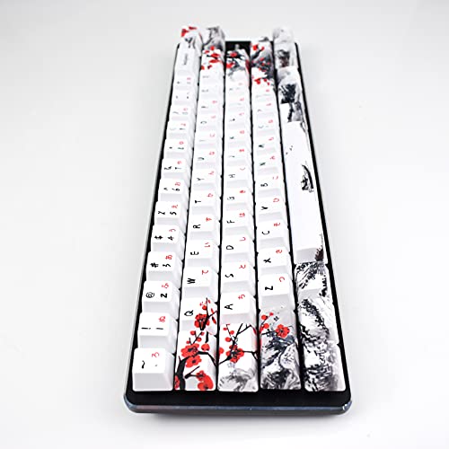 Molgria Keycaps 71 Set For Gaming Mechanical Keyboard, Custom Pbt Oem Profile Key Caps Japanese Font With Keycap Puller For Cherry Mx 71/61 60 Percent Keyboard thumb #5