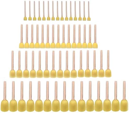 60pcs Assorted Round Paint Foam Sponge Brush Set Painting Tools, Brush Set - Great for Kids Arts and Crafts, Stencils, Painting